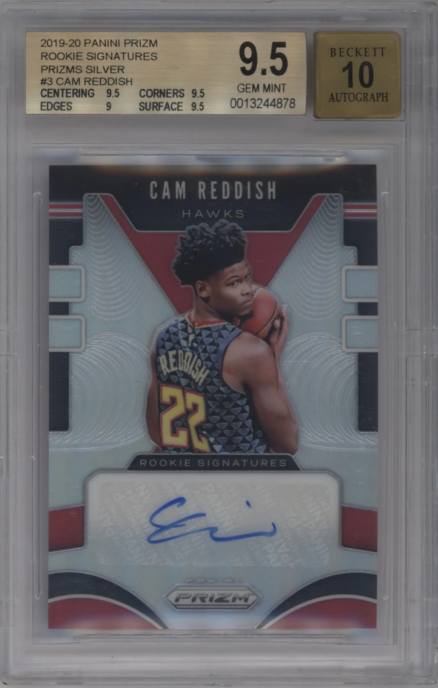 2019 Panini Prizm Rke.Sig. Cam Reddish Silver Prizm #RS-CRD BGS 9.5