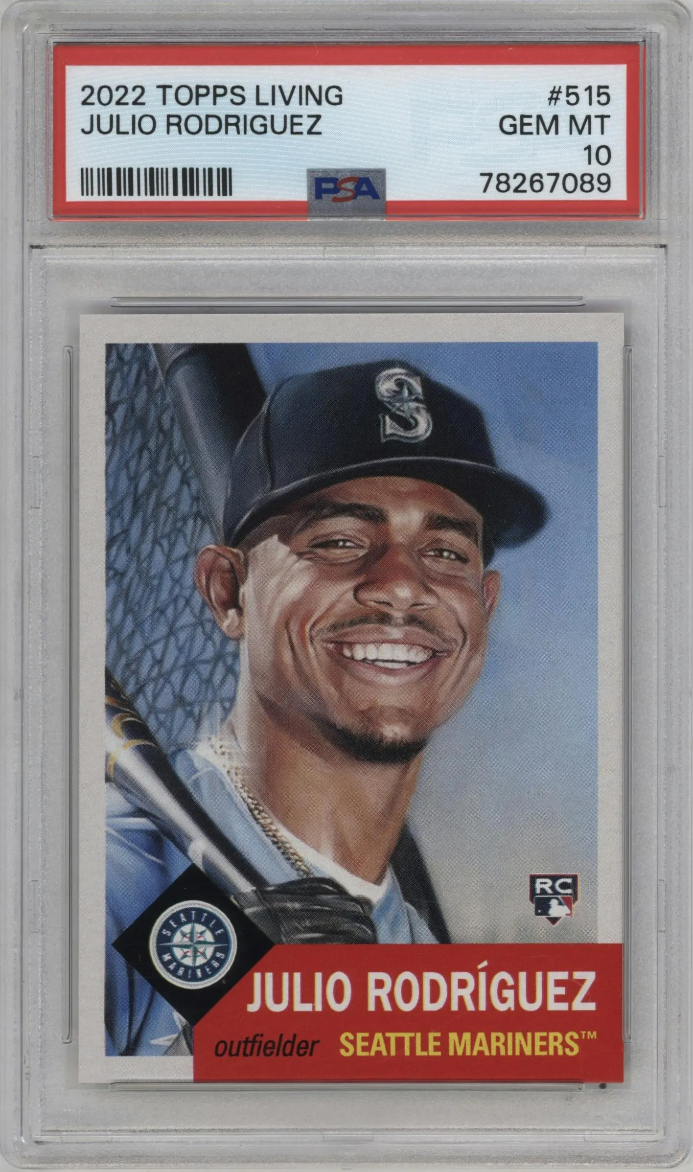2018 Ultimate Topps Living Set 2022 Julio Rodriguez #515 PSA 10