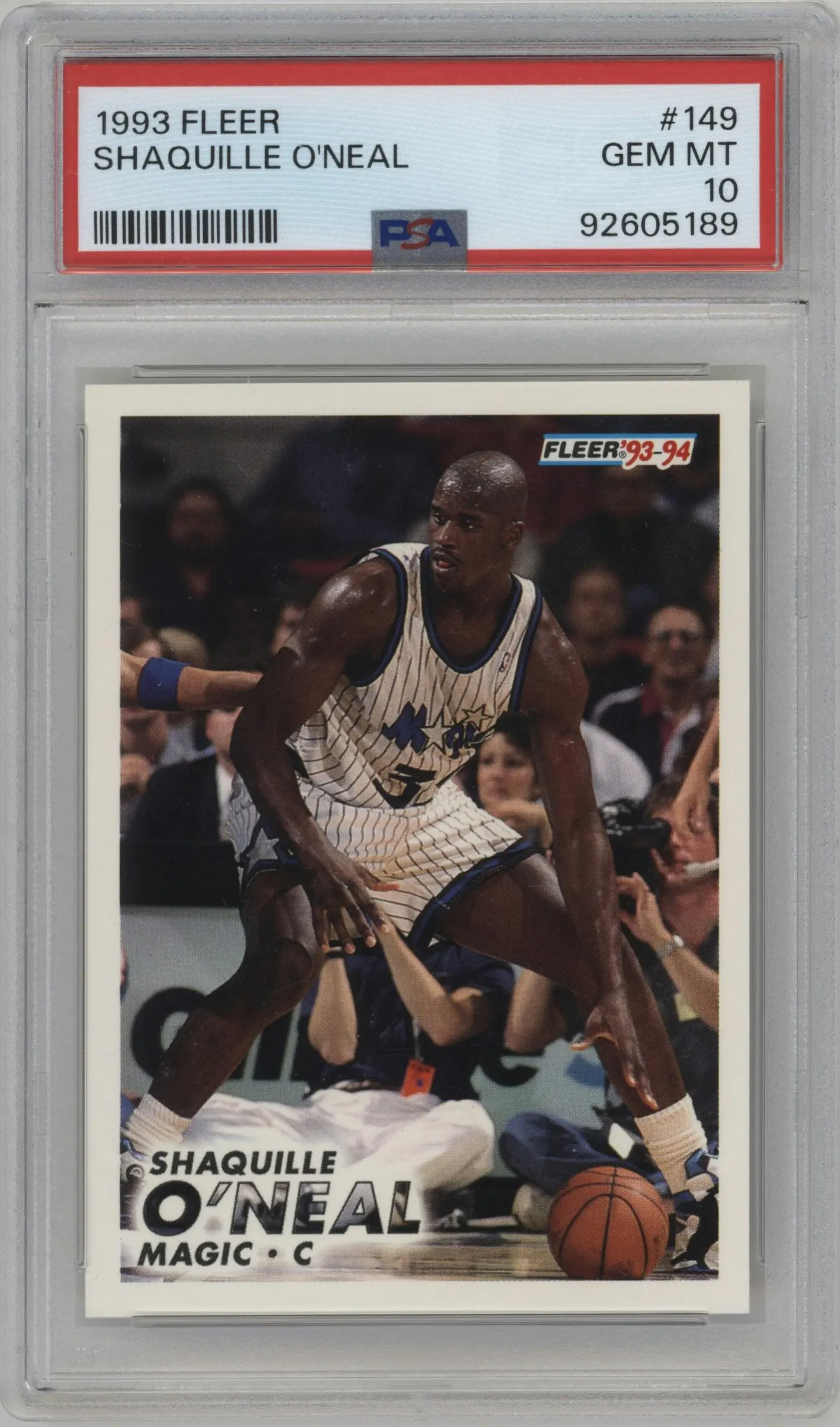 1993 Fleer Shaquille O'Neal #149 PSA 10