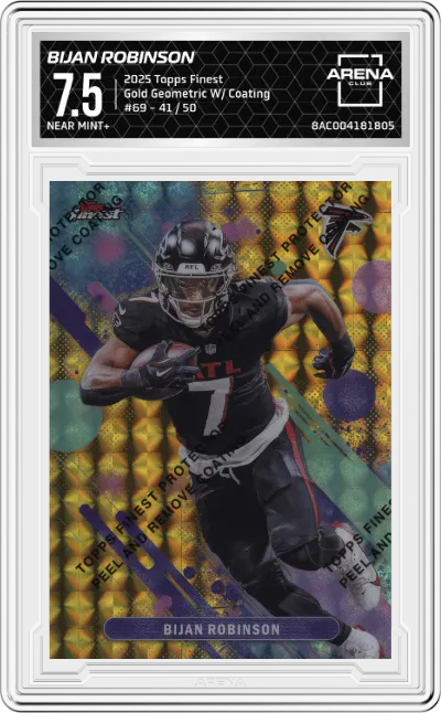 2025 Topps Finest Bijan Robinson Gold Geometric W/ Coating #69 ARENA CLUB 7.5