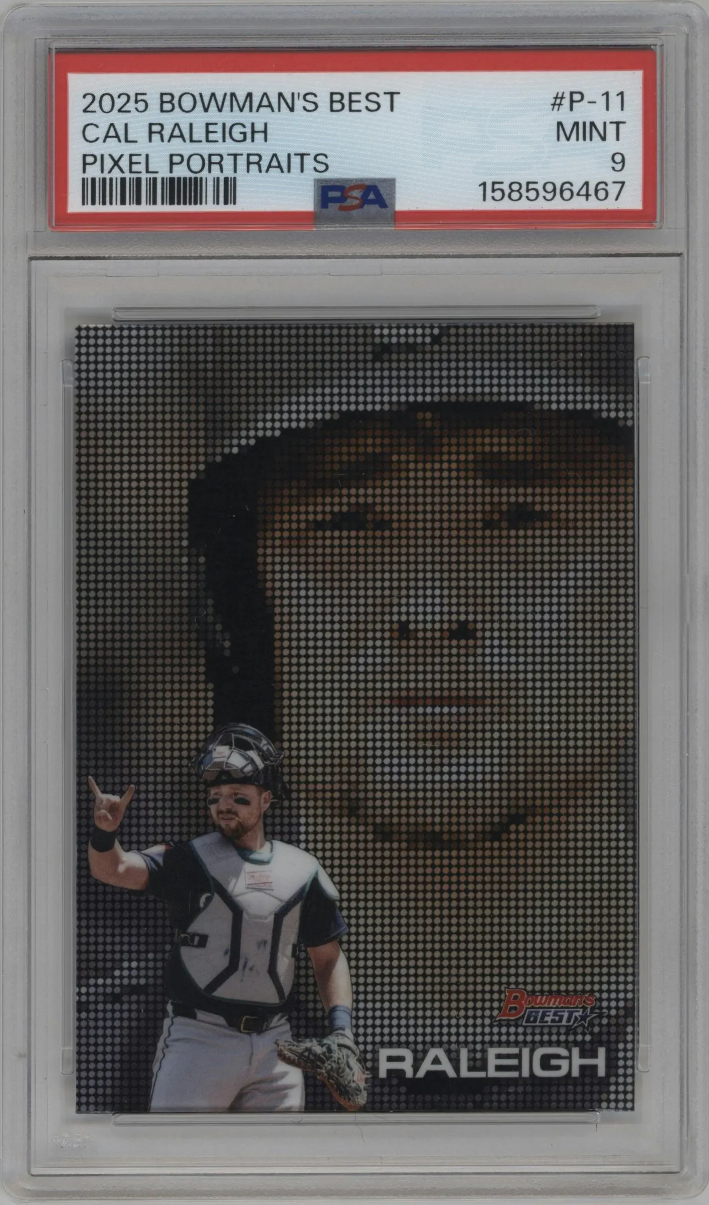 2025 Bowman's Best Pixel Portraits Cal Raleigh #P-11 PSA 9
