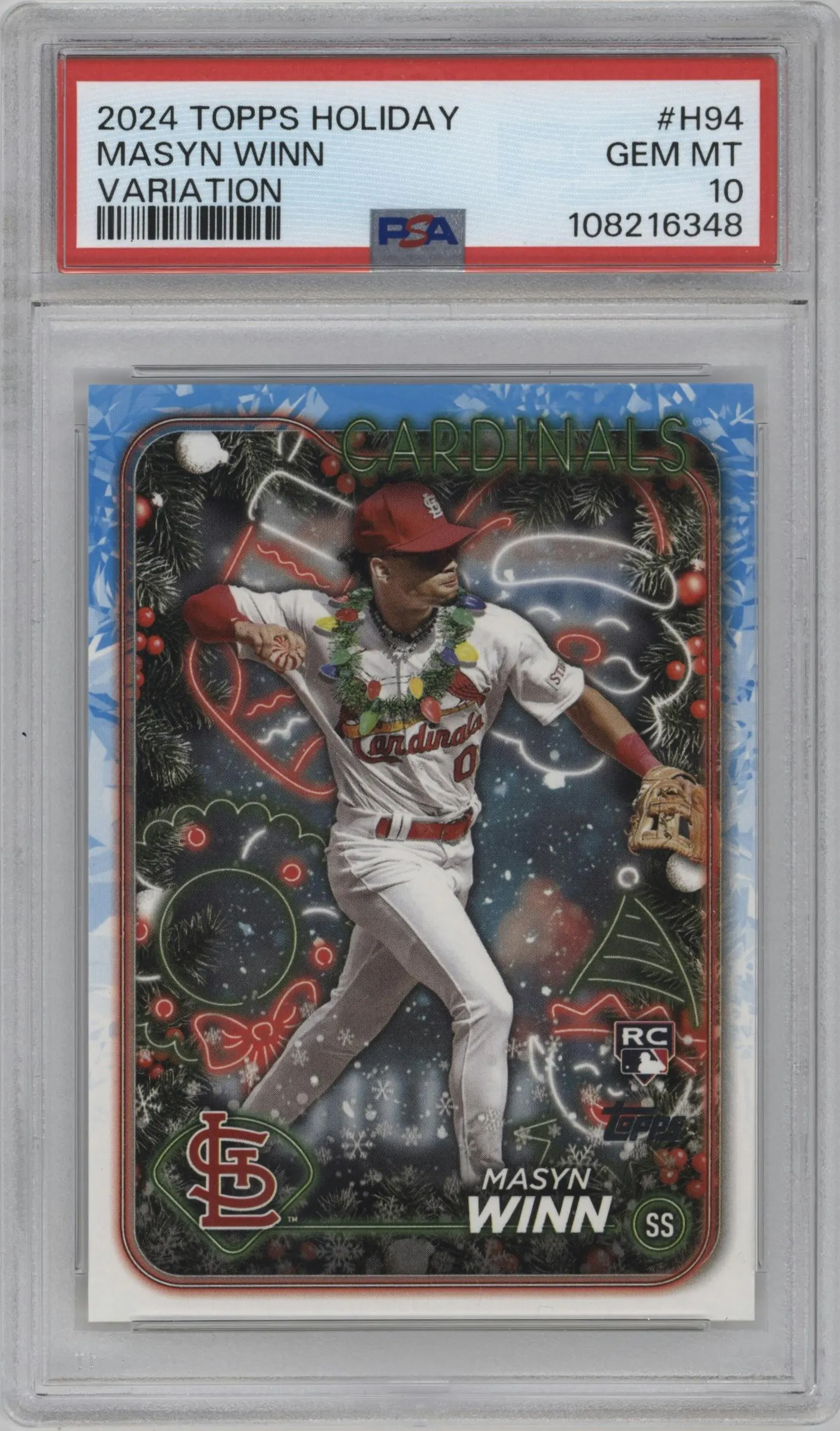 2024 Topps Holiday SP Masyn Winn #H94 PSA 10