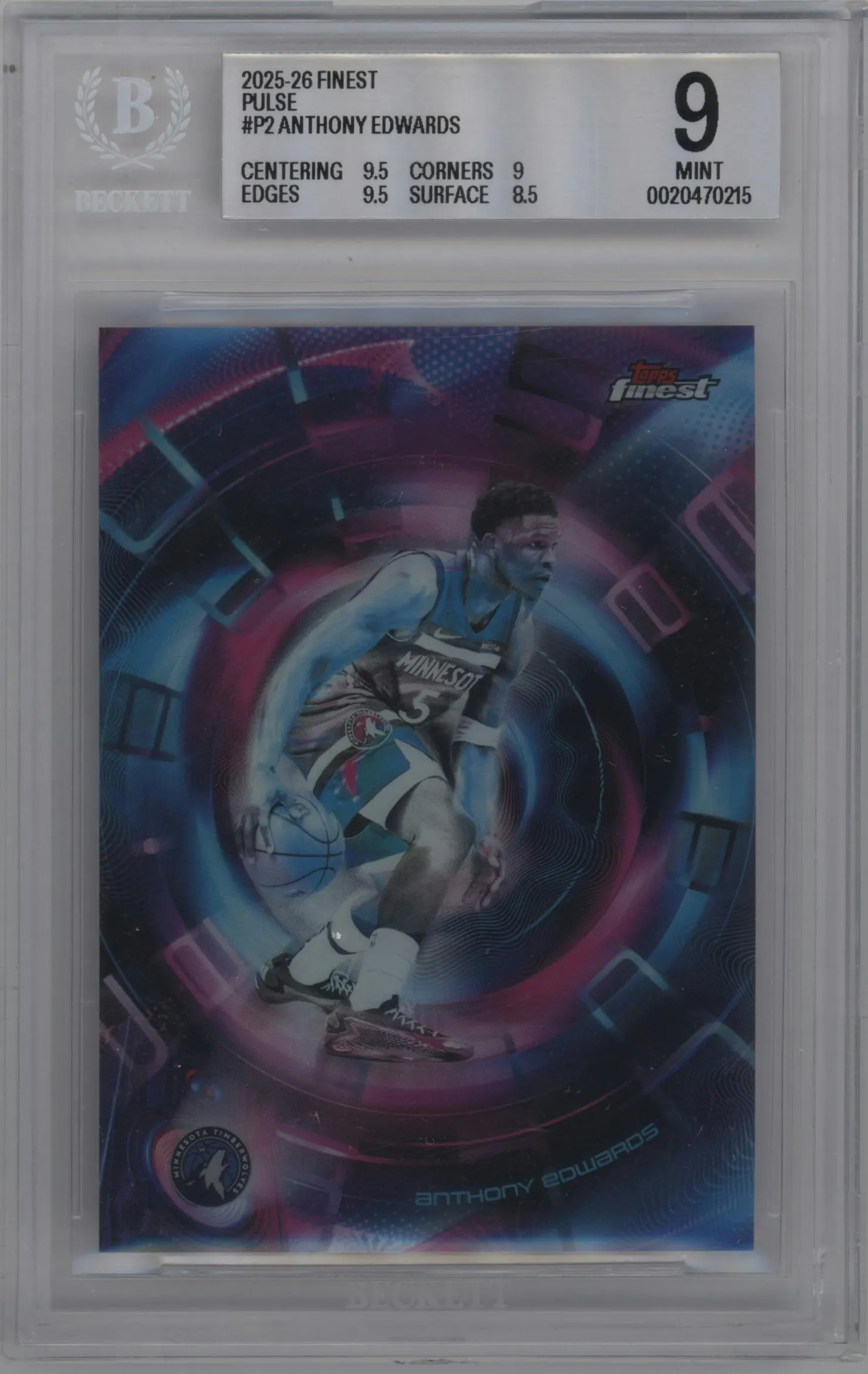 2025 Finest Pulse Anthony Edwards #P-2 BGS 9