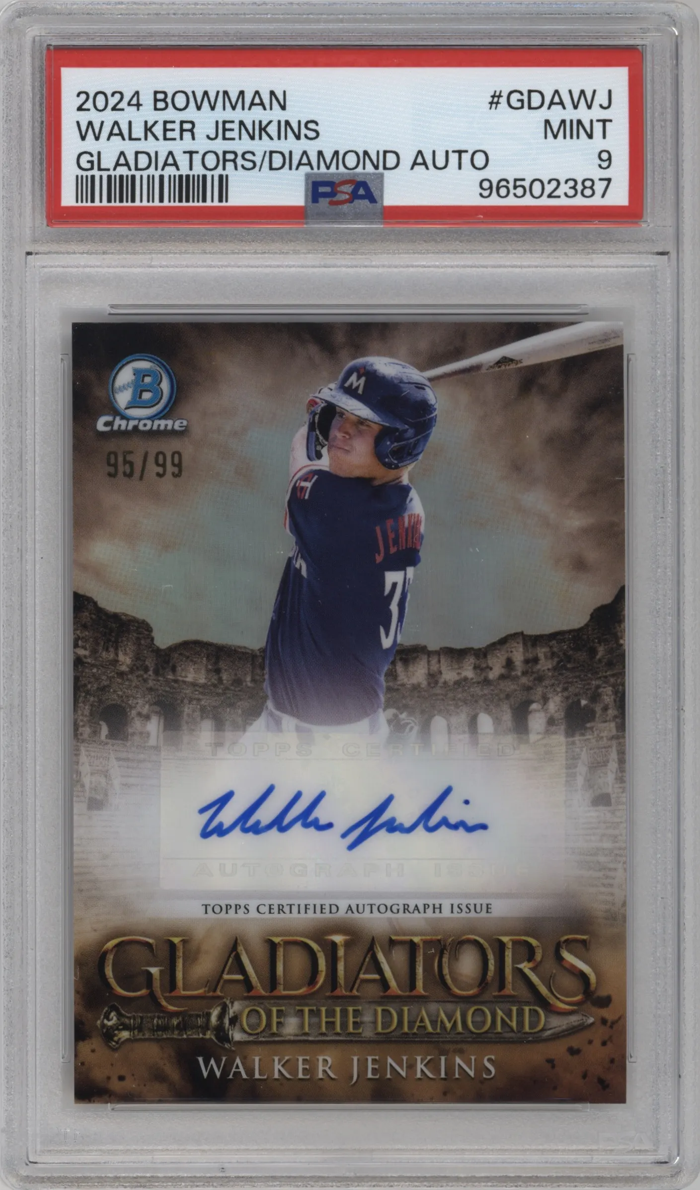2024 Bowman GOTD Auto Walker Jenkins #GDA-WJ PSA 9