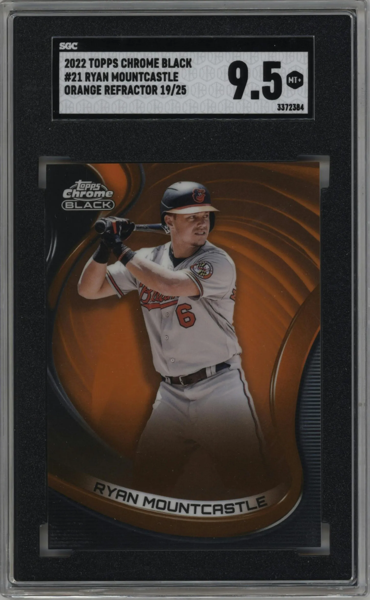 2022 Topps Chrome Black Ryan Mountcastle Orange Refractor #21 SGC 9.5