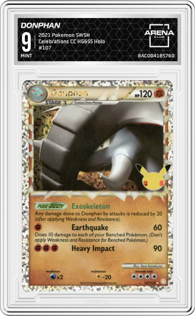 2021 Pokemon SWSH Celebrations CC Donphan HG&SS #107 ARENA CLUB 9