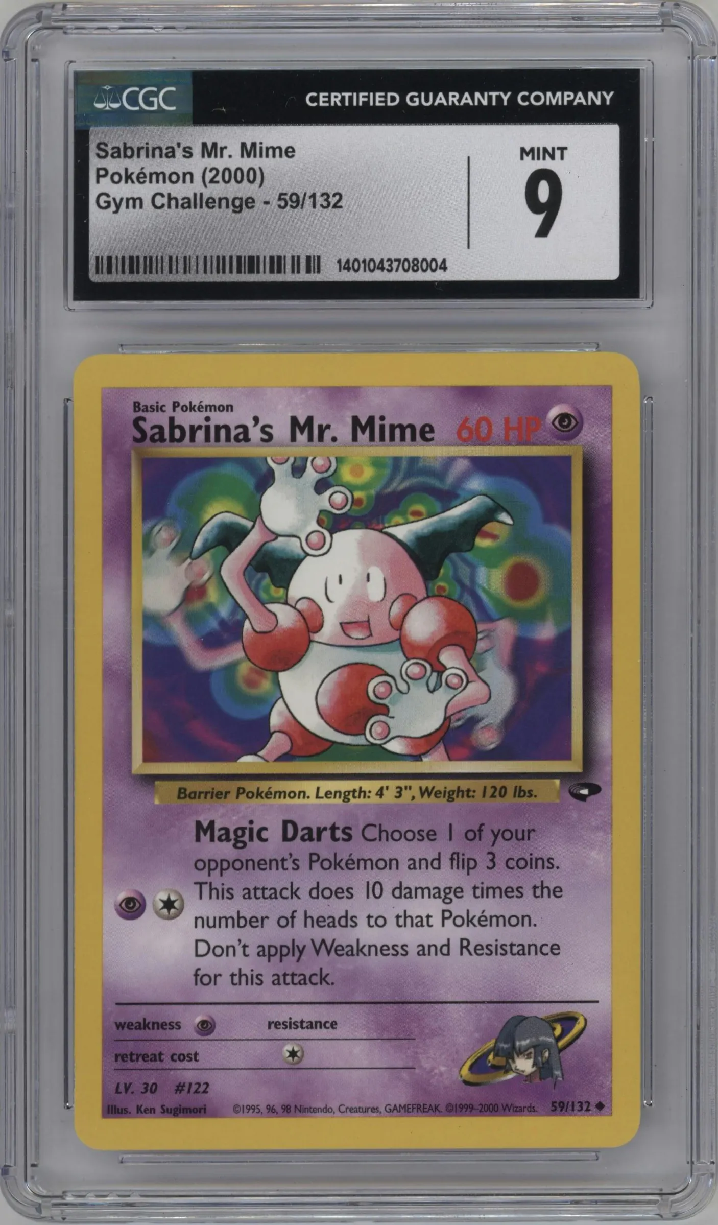 2000 Pokemon GH Gym Challenge Sabrina's Mr. Mime #59 CGC 9