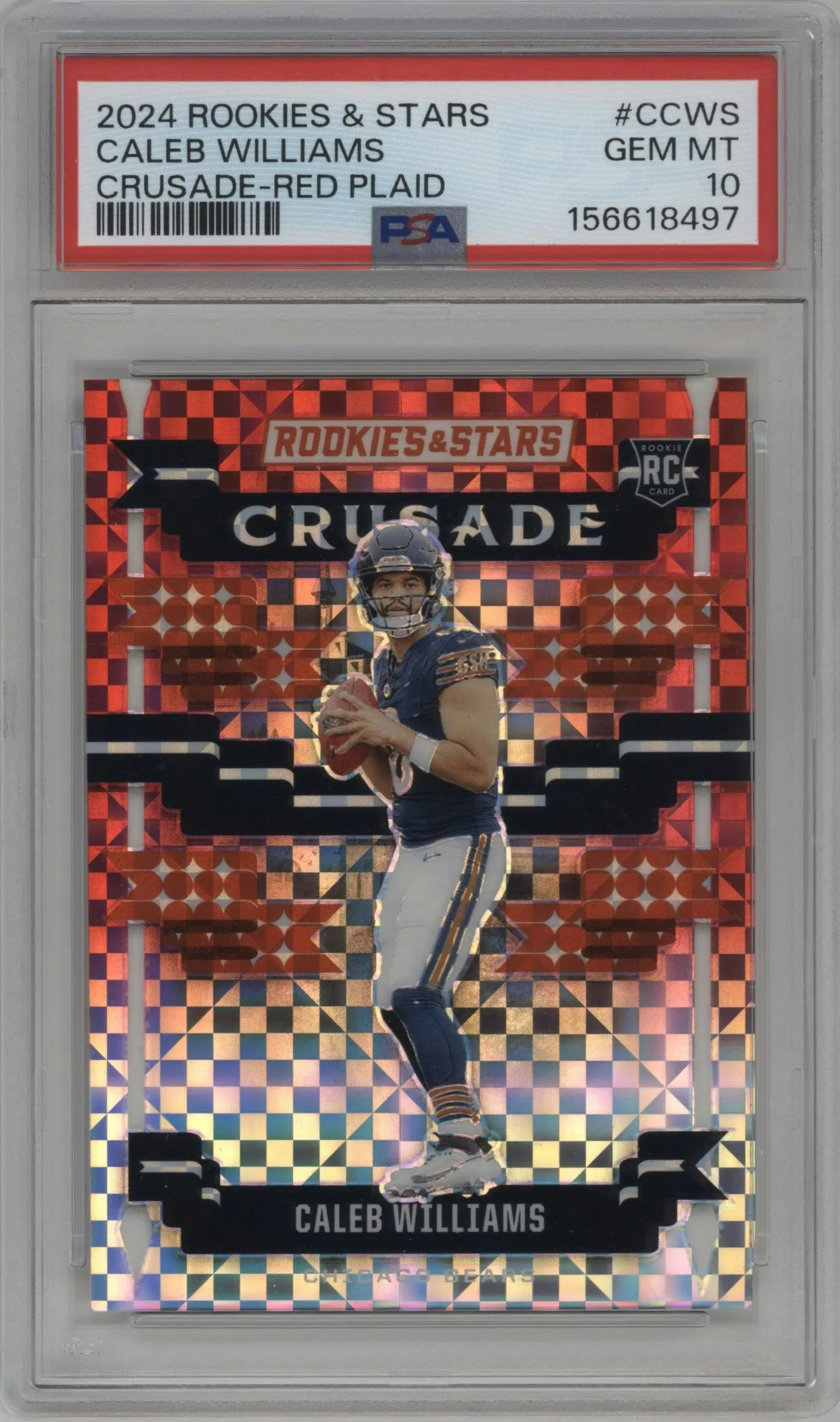 2024 Panini Rookies & Stars Crusade Caleb Williams Red Plaid #C-CWS PSA 10