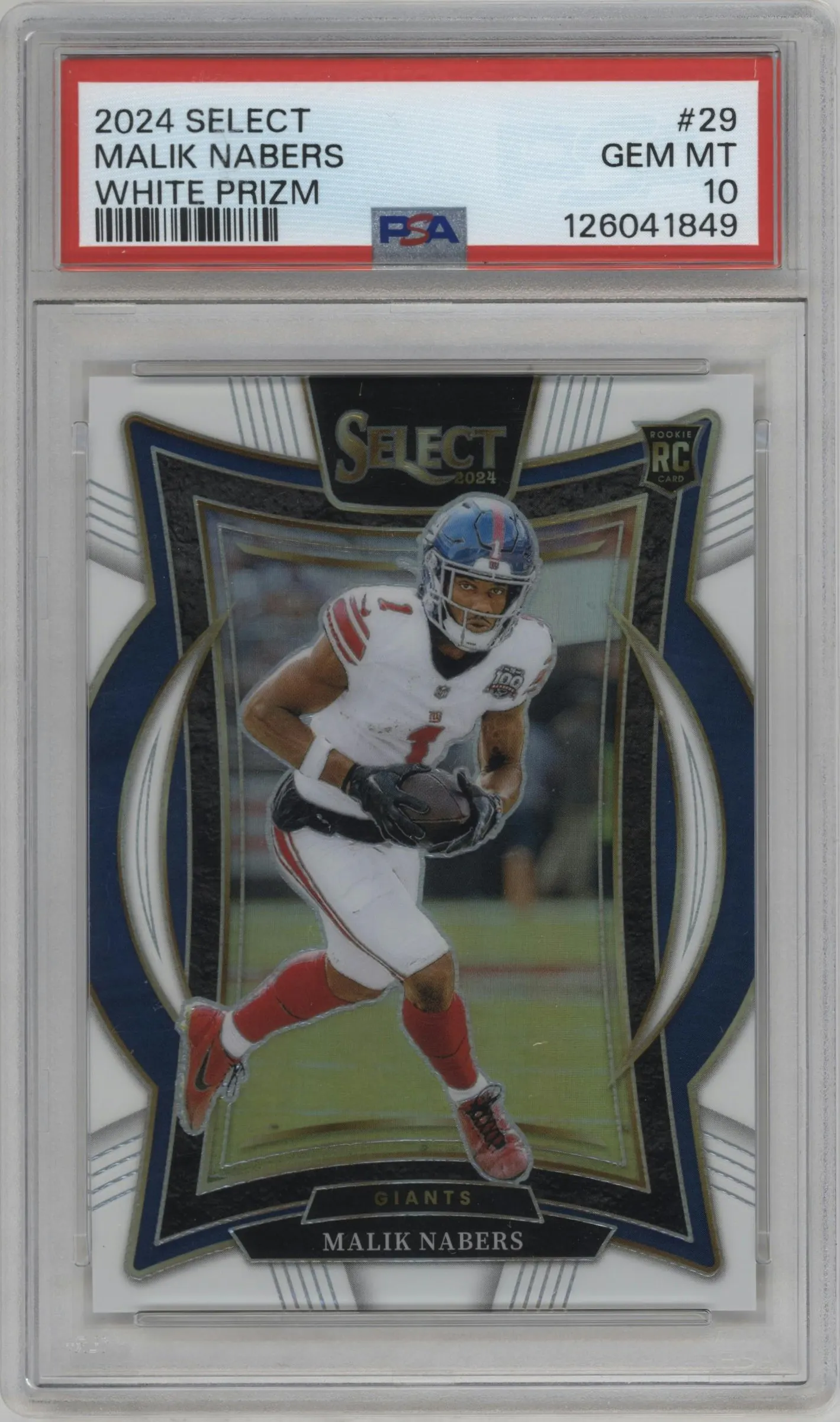 2024 Panini Select Malik Nabers White Prizm #29 PSA 10