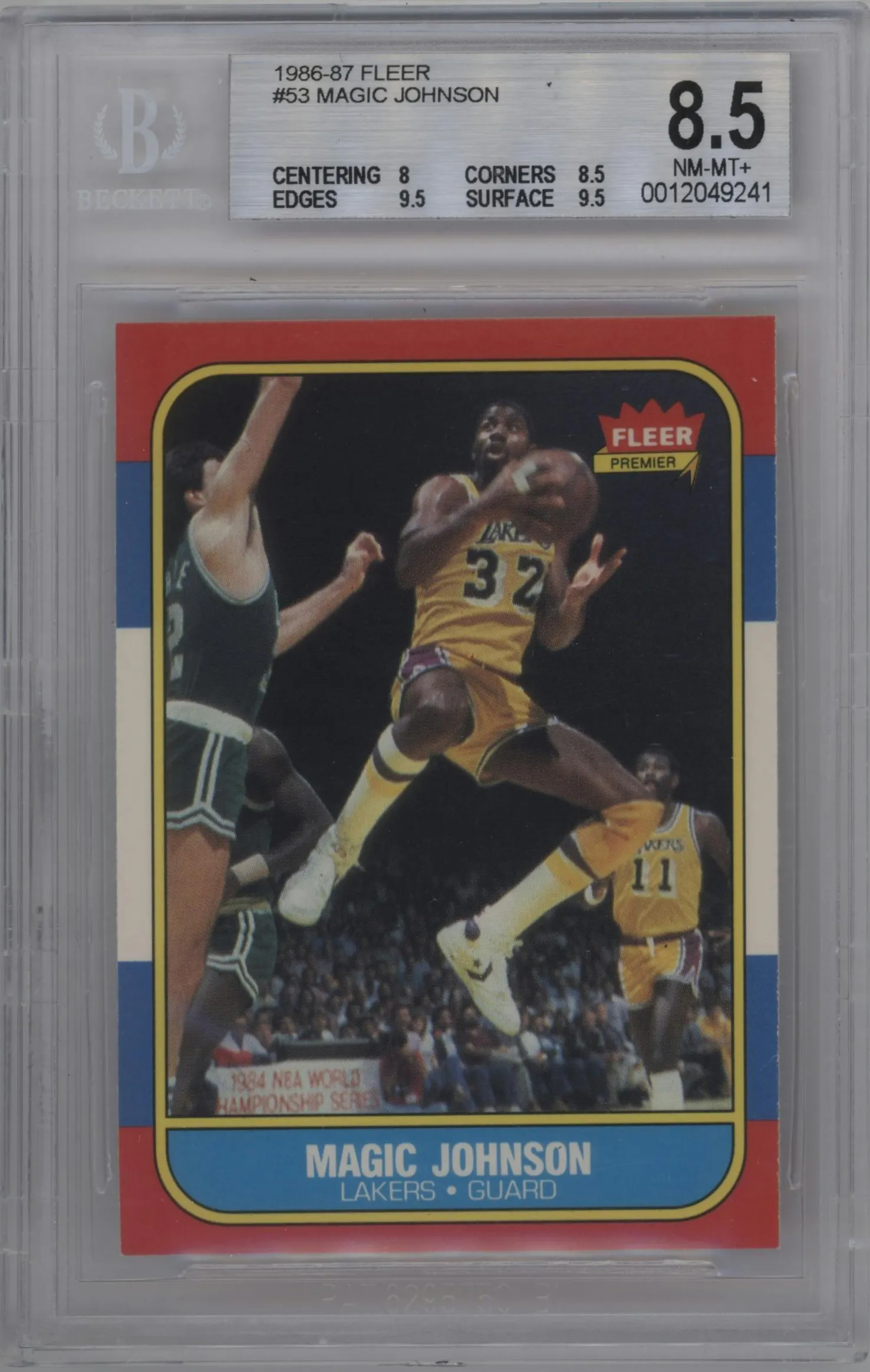 1986 Fleer Magic Johnson #53 BGS 8.5