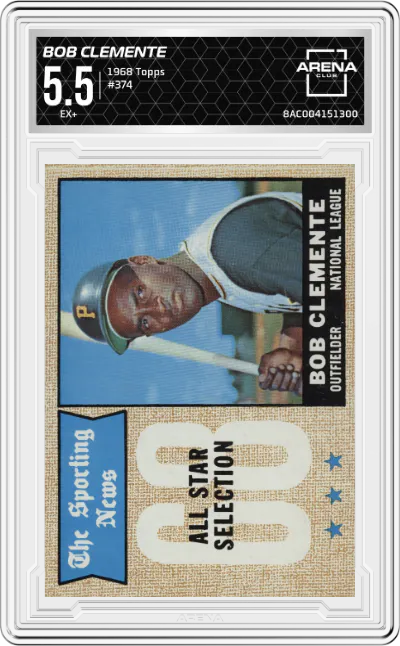 1968 Topps Bob Clemente #374 ARENA CLUB 5.5