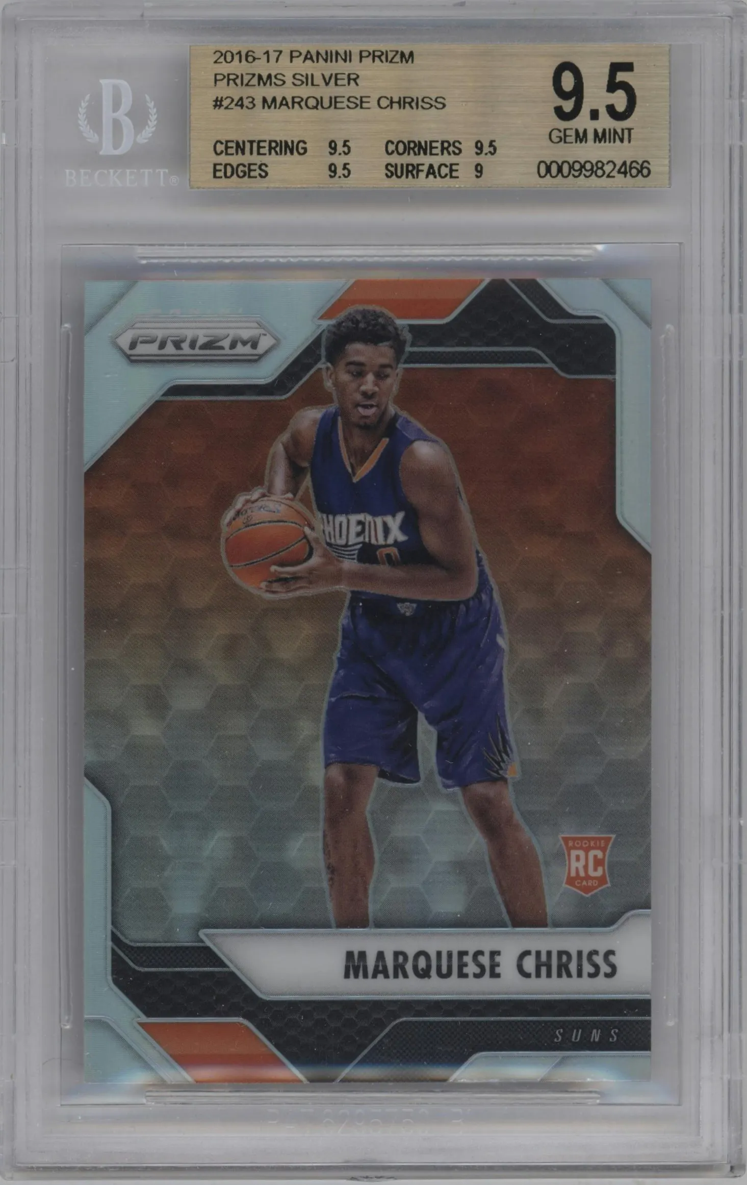 2016 Panini Prizm Marquese Chriss Silver Prizm #243 BGS 9.5