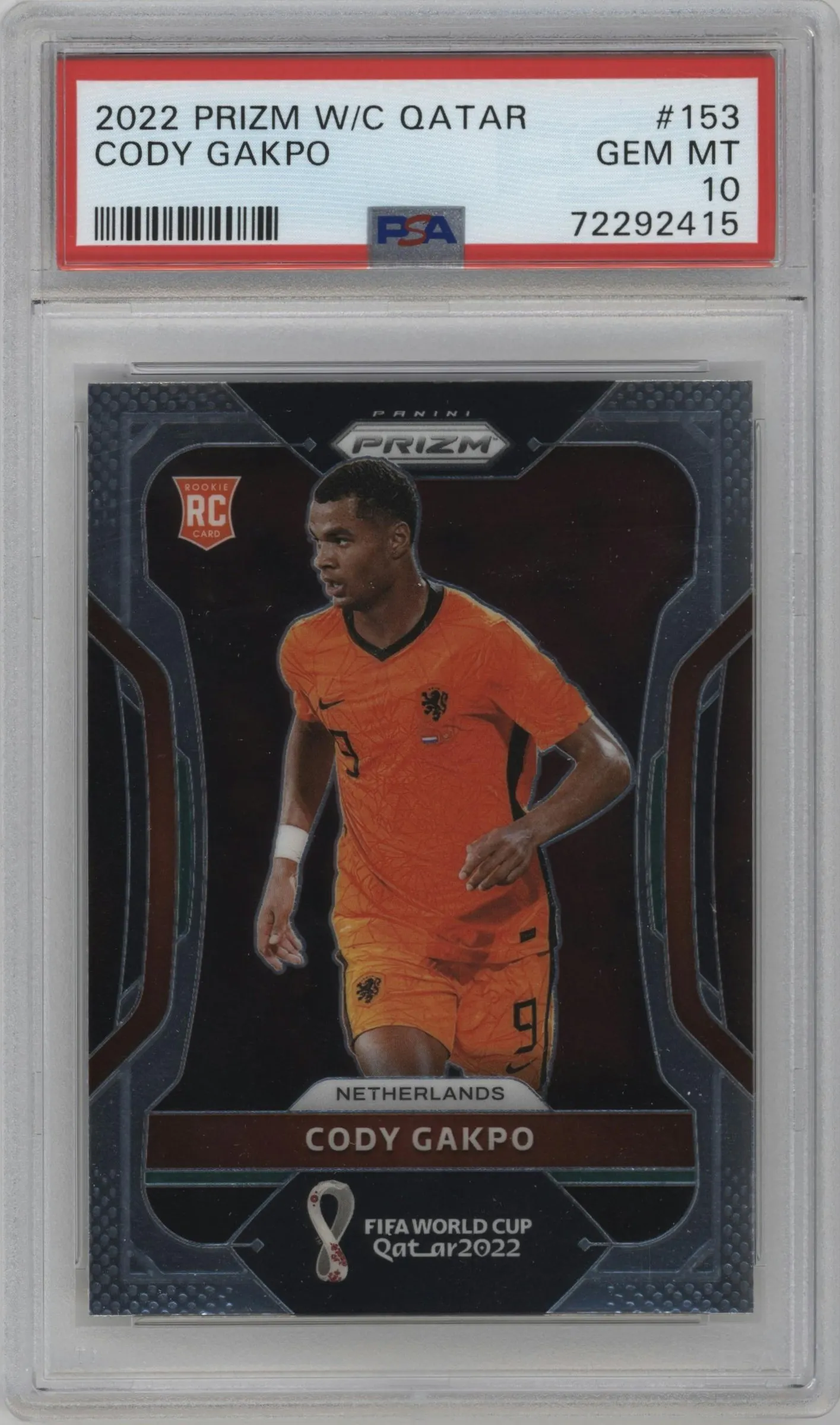 2022 Panini Prizm FIFA WC Qatar Cody Gakpo #153 PSA 10