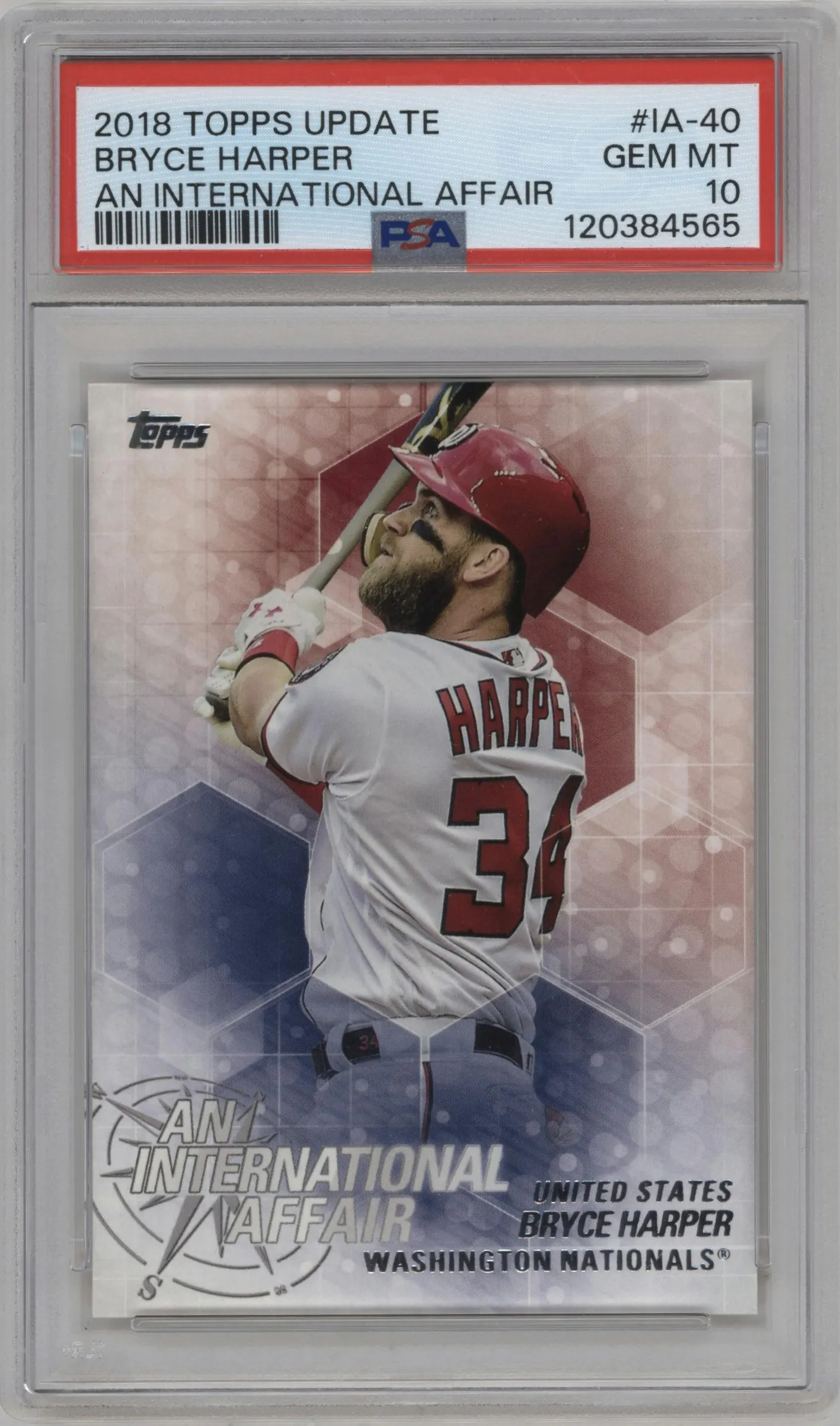 2018 Topps Update An International Affair Bryce Harper #IA-40 PSA 10