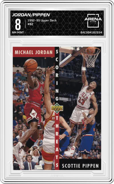 1992 Upper Deck Michael Jordan/Scottie Pippen #62 ARENA CLUB 8