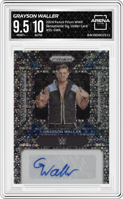 2024 Panini Prizm WWE Sensational Sig. Grayson Waller Under Card ARENA CLUB 9.5