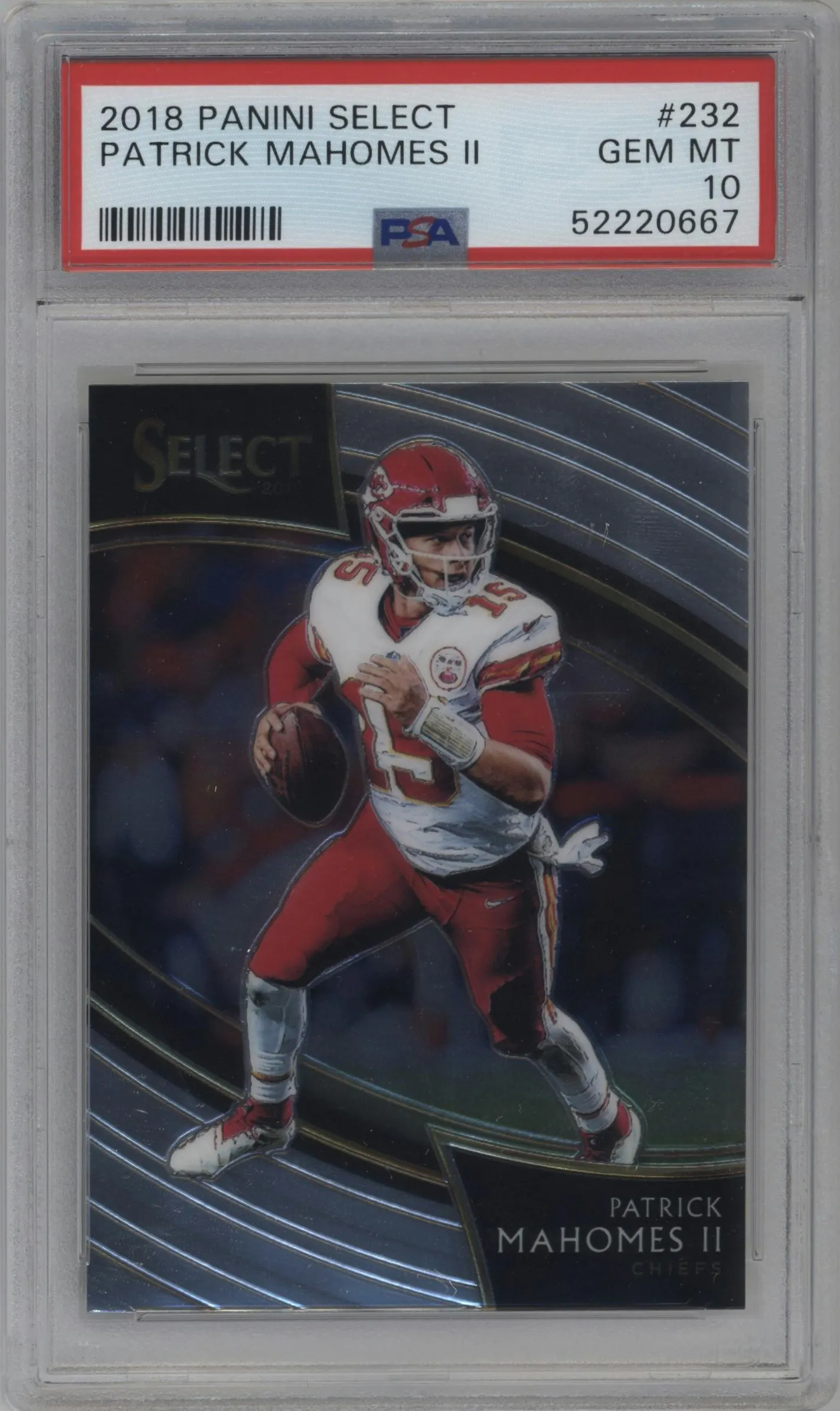 2018 Panini Select Field Lvl. Patrick Mahomes II #232 PSA 10