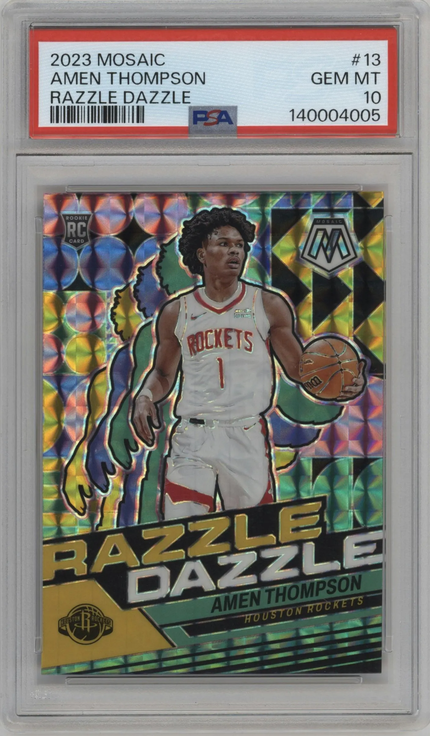 2023 Panini Mosaic Razzle Dazzle Amen Thompson #13 PSA 10