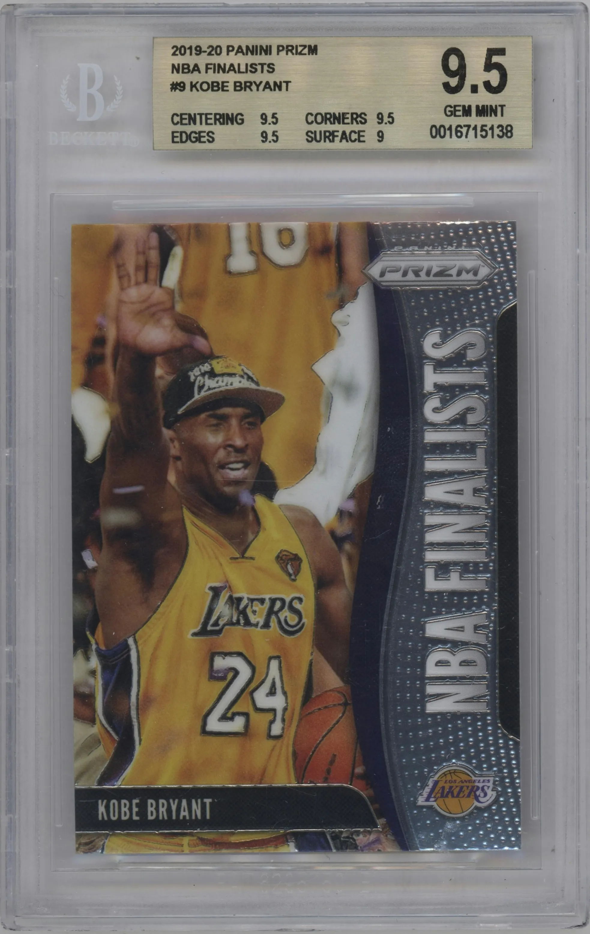 2019 Panini Prizm NBA Finalists Kobe Bryant #9 BGS 9.5