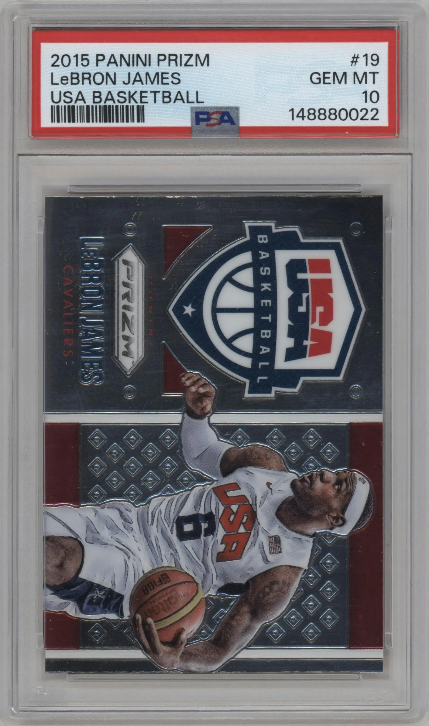 2015 Panini Prizm USA Basketball LeBron James PSA 10