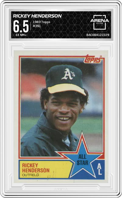 1983 Topps Rickey Henderson #391 ARENA CLUB 6.5