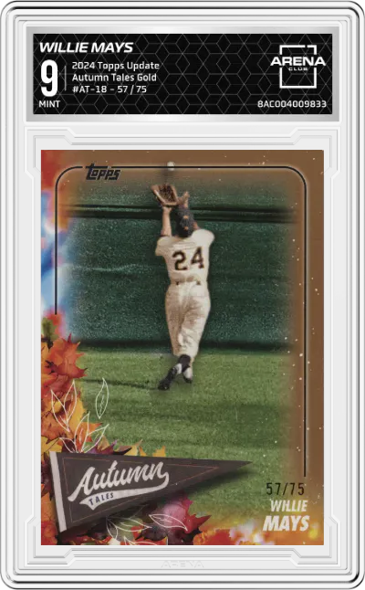 2024 Topps Update Autumn Tales Willie Mays Gold #AT-18 ARENA CLUB 9
