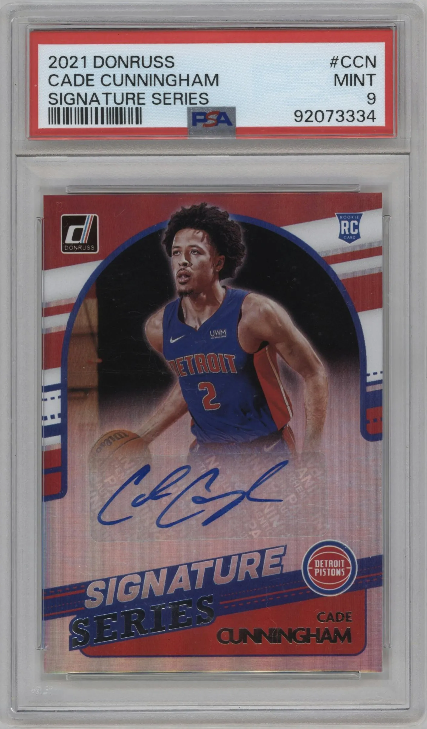 2021 Panini Donruss Sig.Series Cade Cunningham #SS-CCN PSA 9