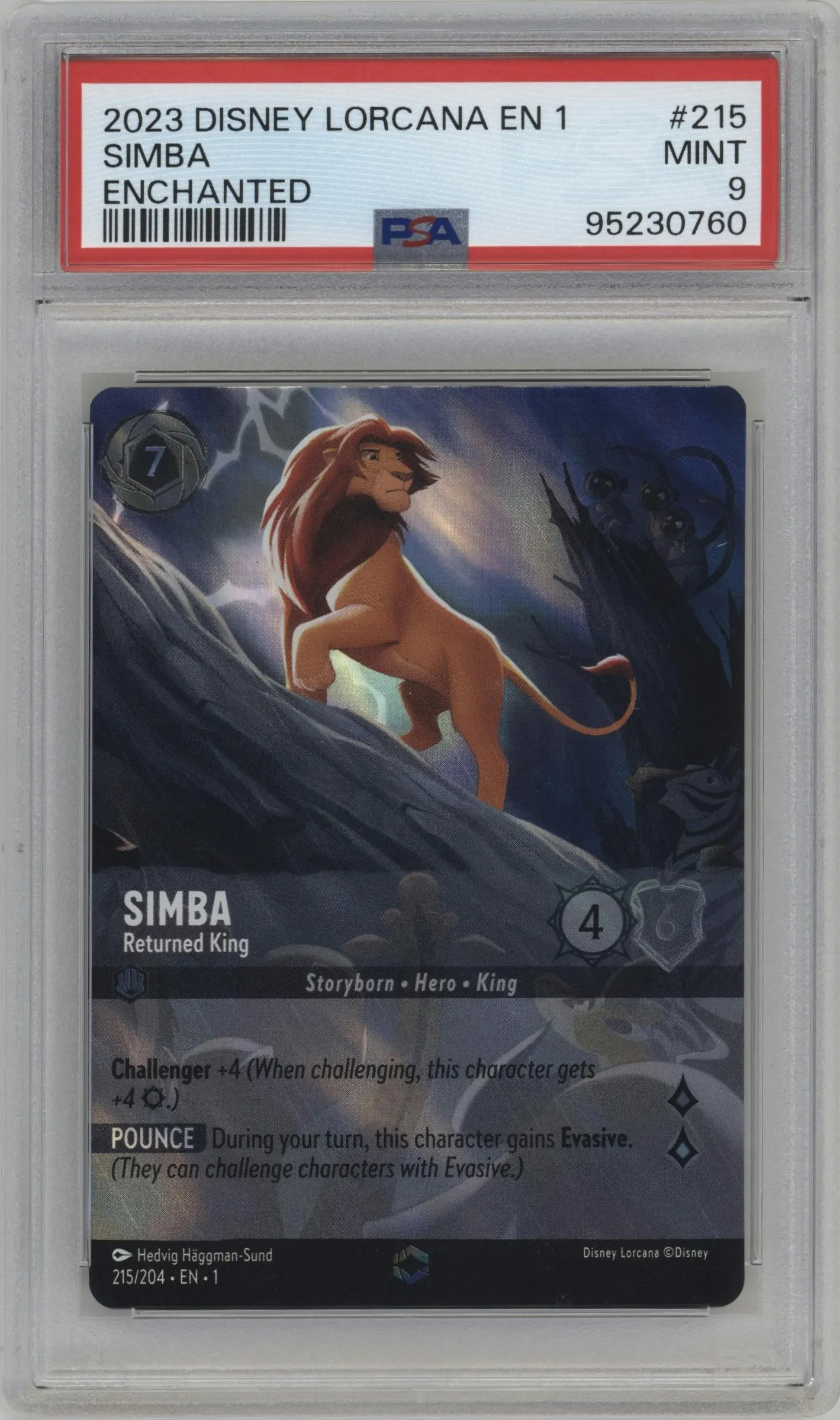 2023 Disney Lorcana The First Chapter Simba Enchanted PSA 9