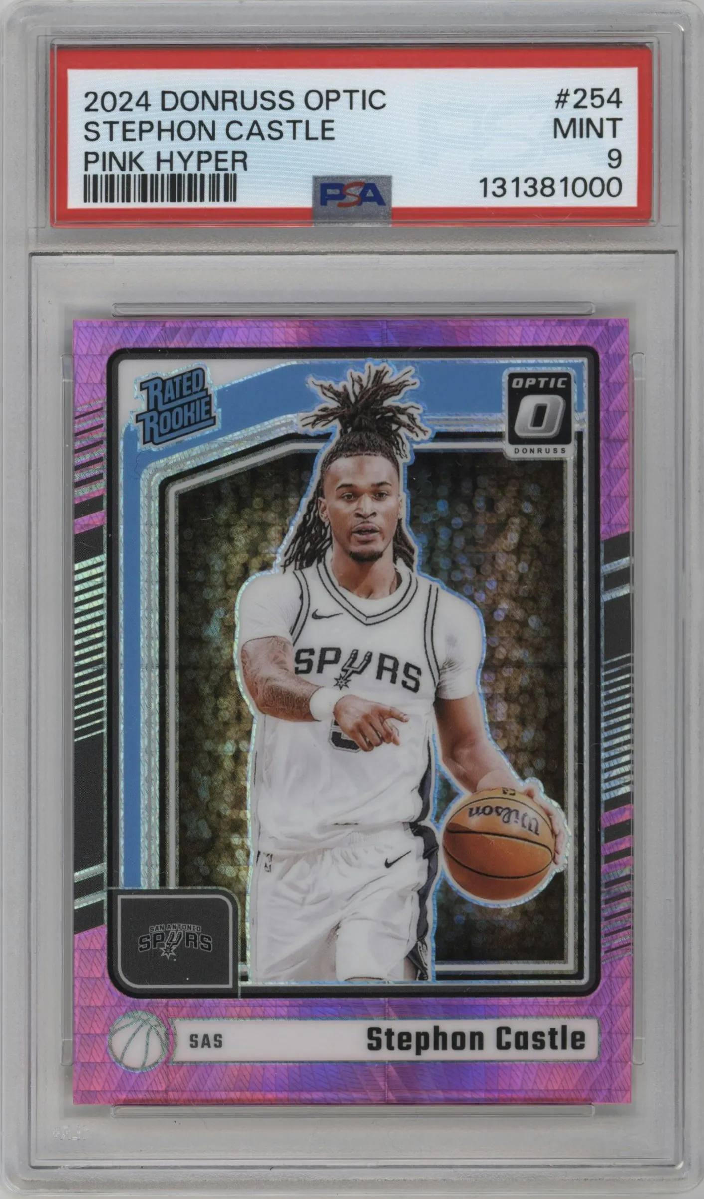 2024 Donruss Optic Rated Rookie Stephon Castle Hyper Pink #254 PSA 9