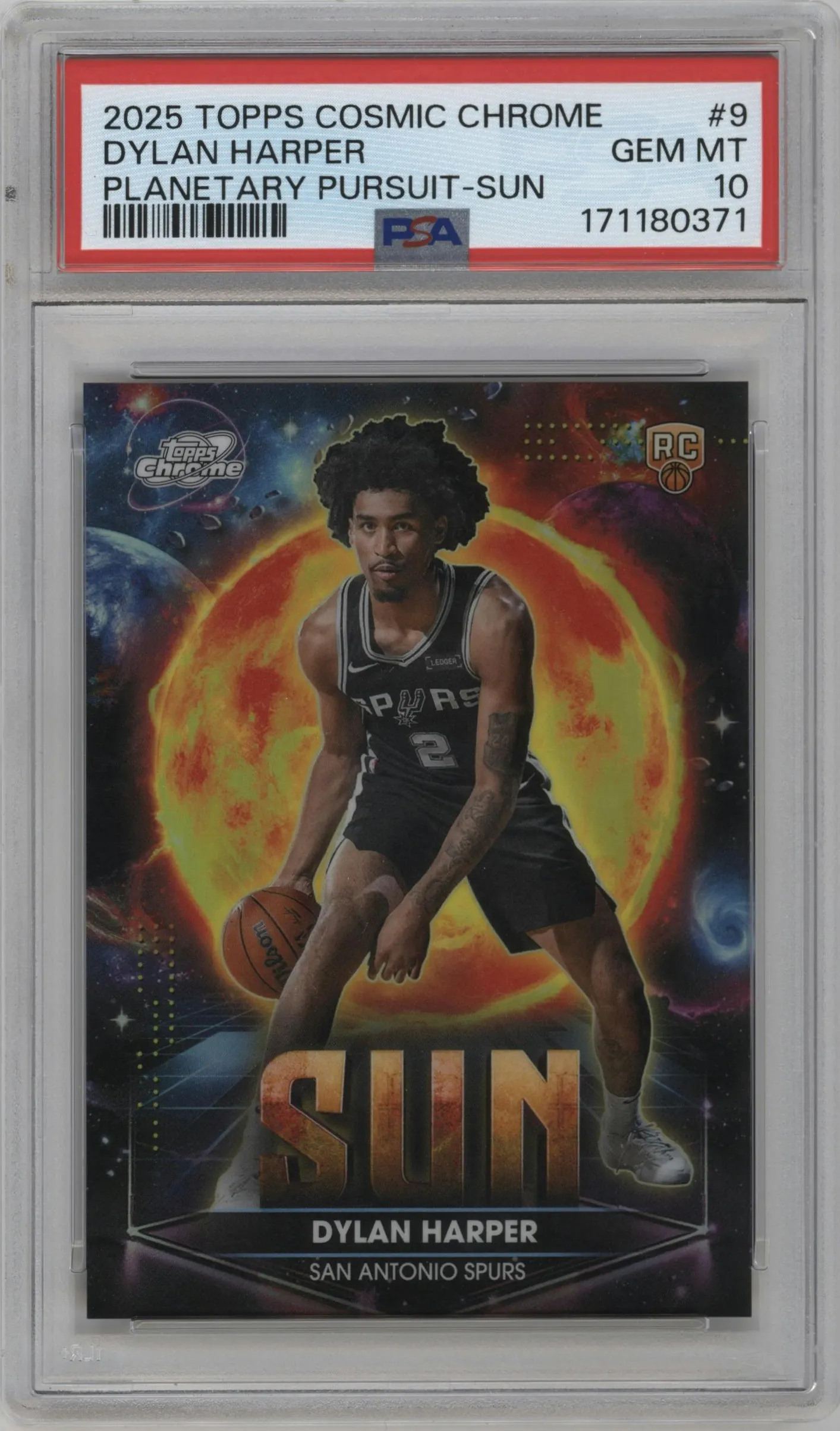 2025 Topps Chrome Cosmic Planetary Pursuit Sun Dylan Harper #PPS-9 PSA 10