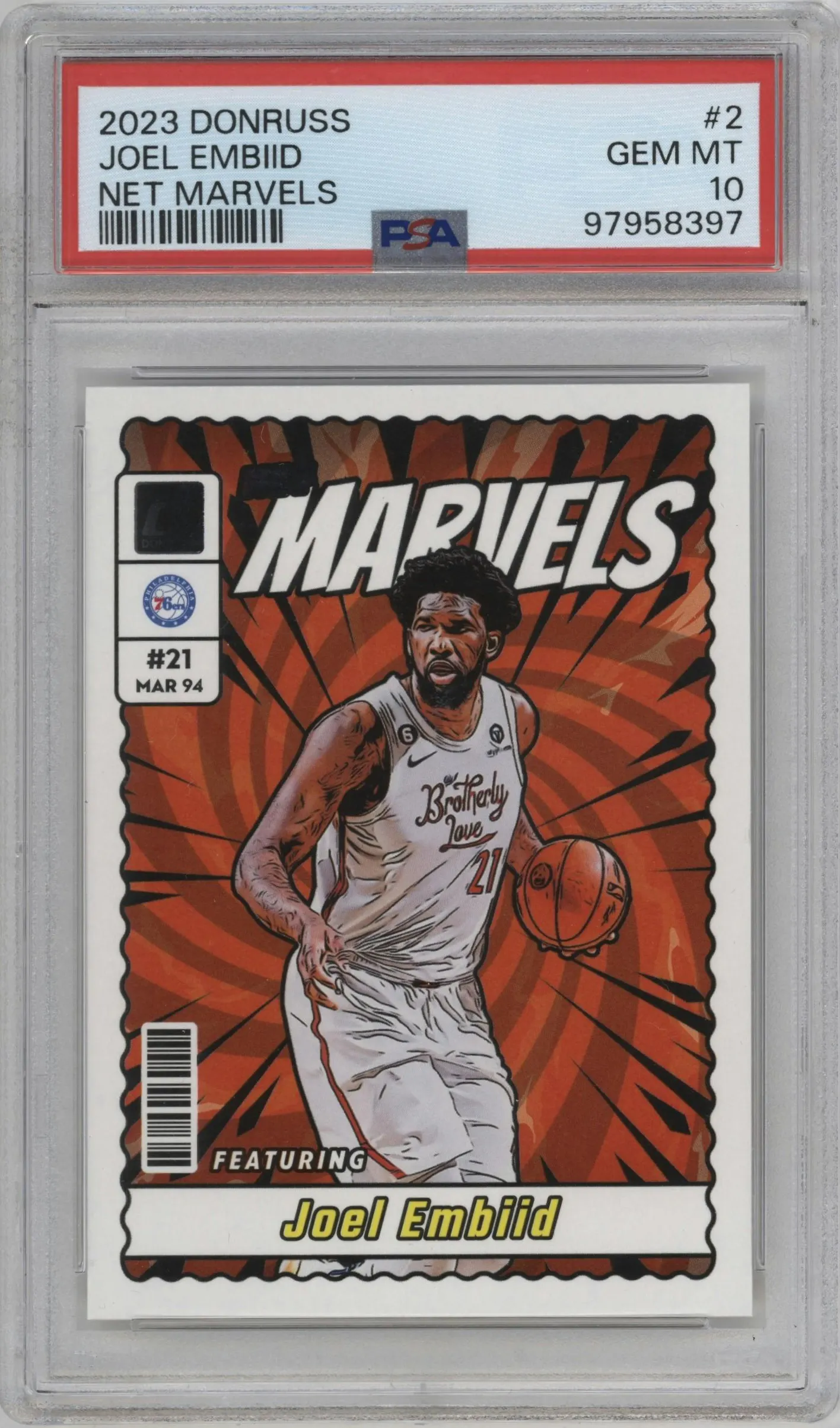 2023 Panini Donruss Net Marvels Joel Embiid #2 PSA 10