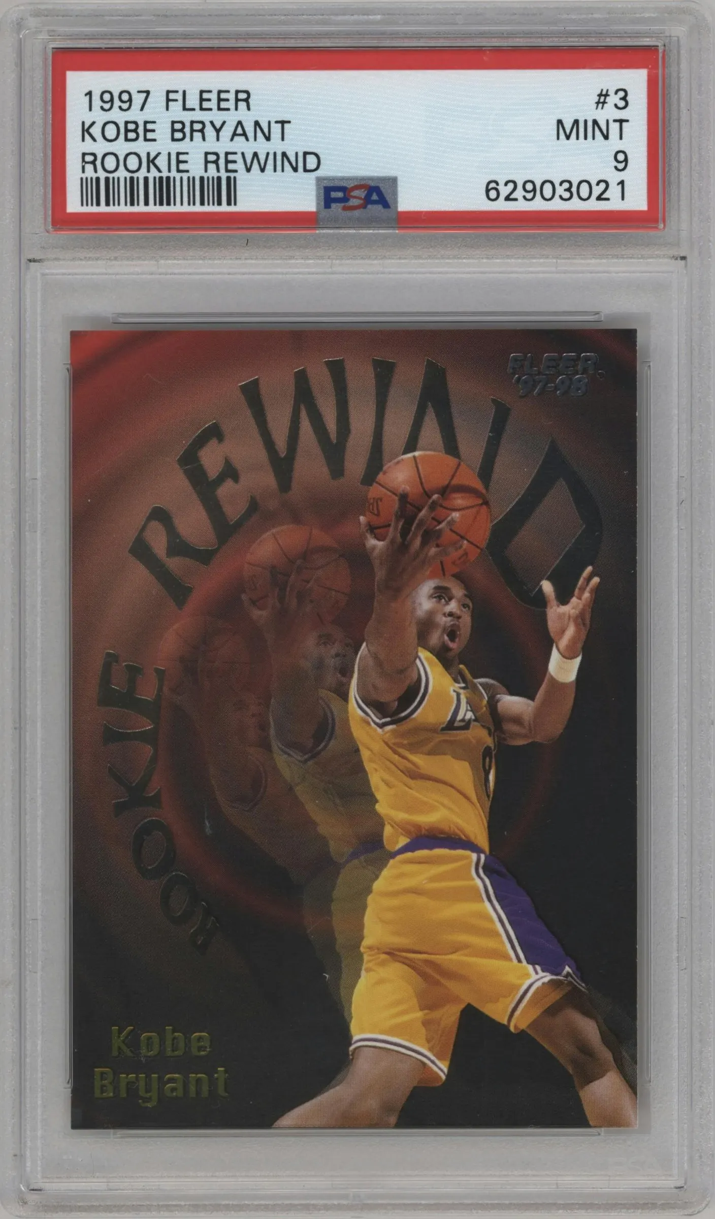 1997 Fleer Rookie Rewind Kobe Bryant #3 PSA 9
