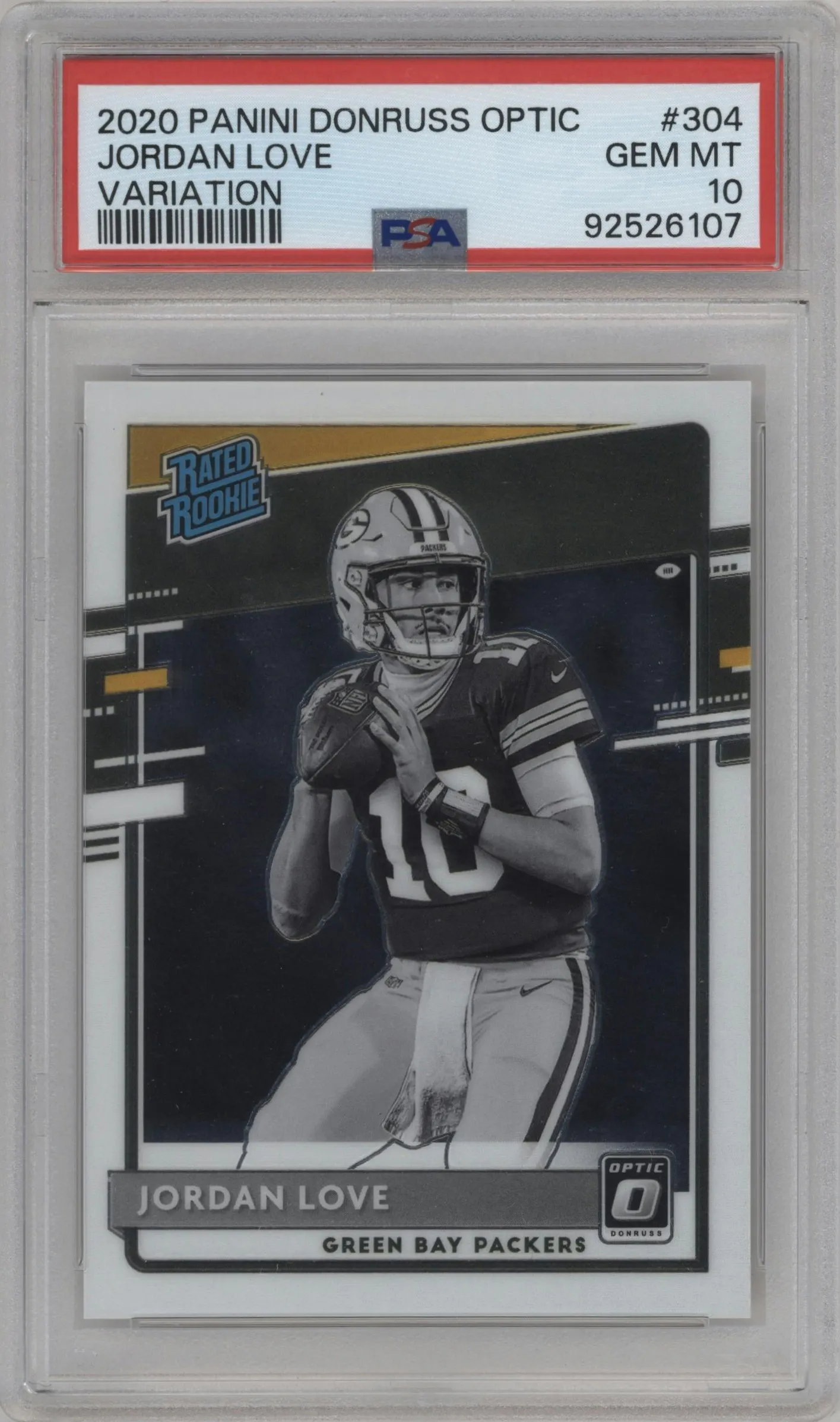 2020 Panini Donruss Optic Rtd.Rke.Variation Jordan Love PSA 10