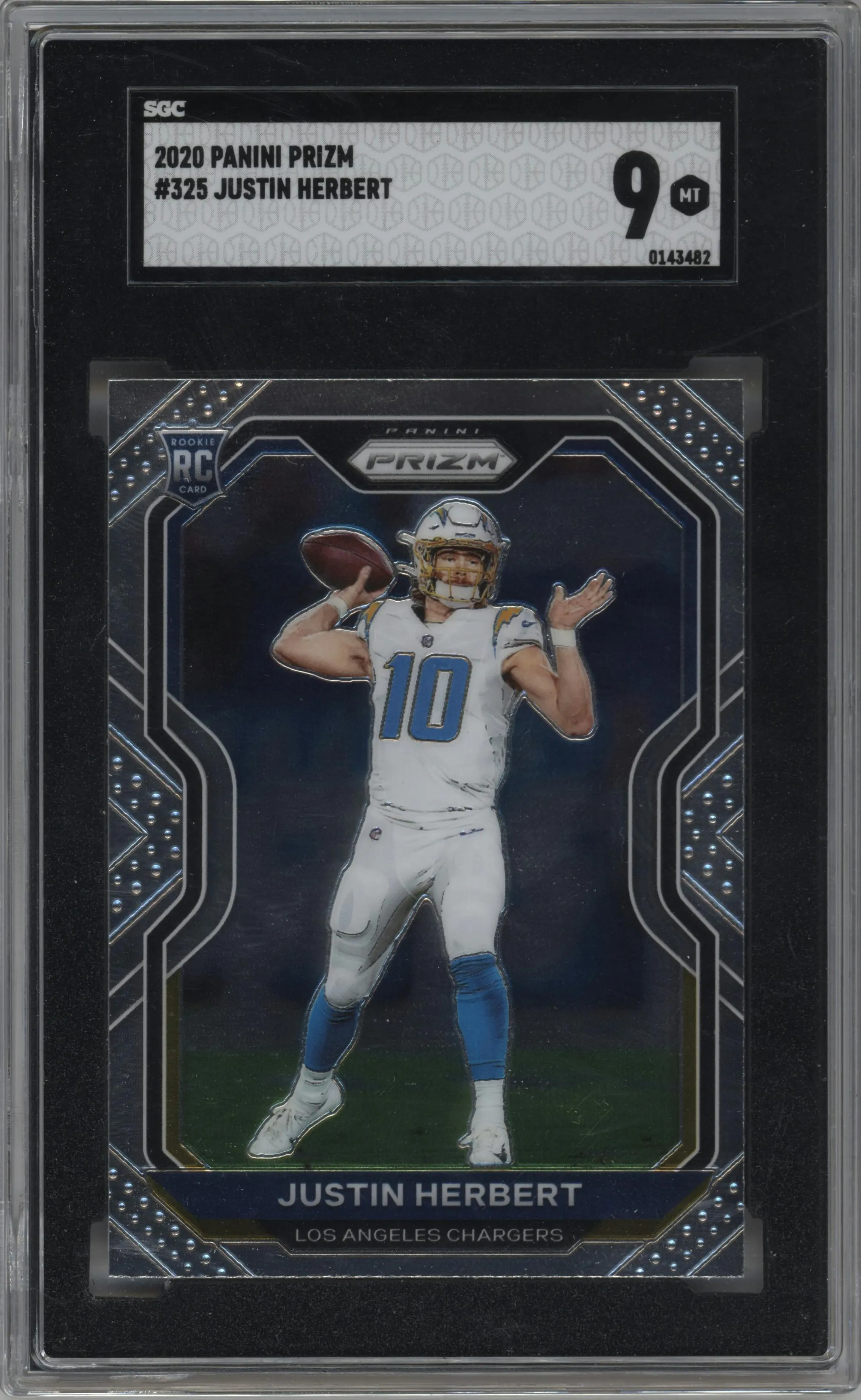 2020 Panini Prizm Justin Herbert #325 SGC 9