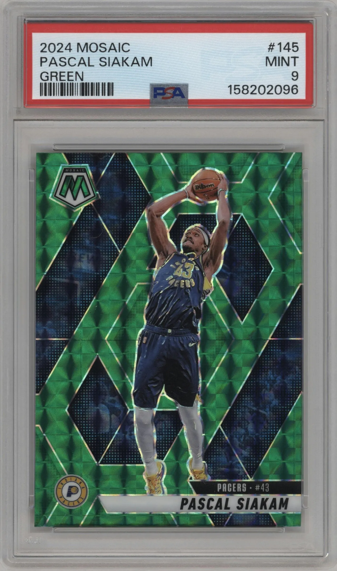 2024 Panini Mosaic Pascal Siakam Green Mosaic PSA 9