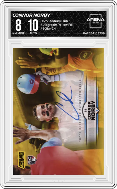 2025 Stadium Club Autographs Connor Norby Yellow Foil #SCBA-CN ARENA CLUB 8