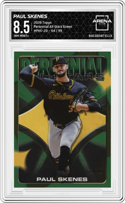 2026 Topps Perennial All Stars Paul Skenes Green #PAS-20 ARENA CLUB 8.5