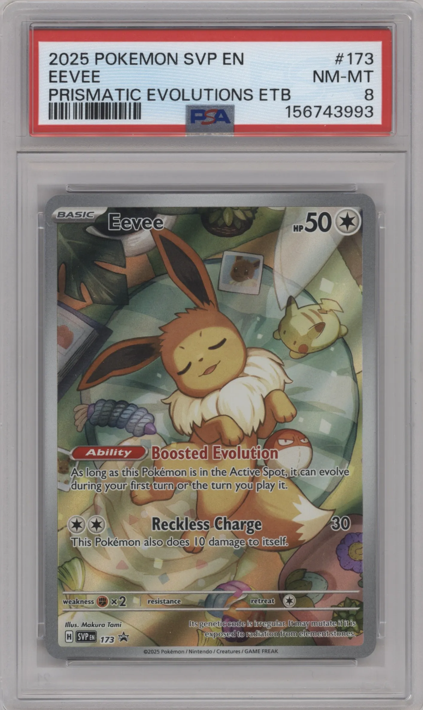 2025 Pokemon SV Eevee Prismatic Evolutions Elite Trainer Box #173 PSA 8