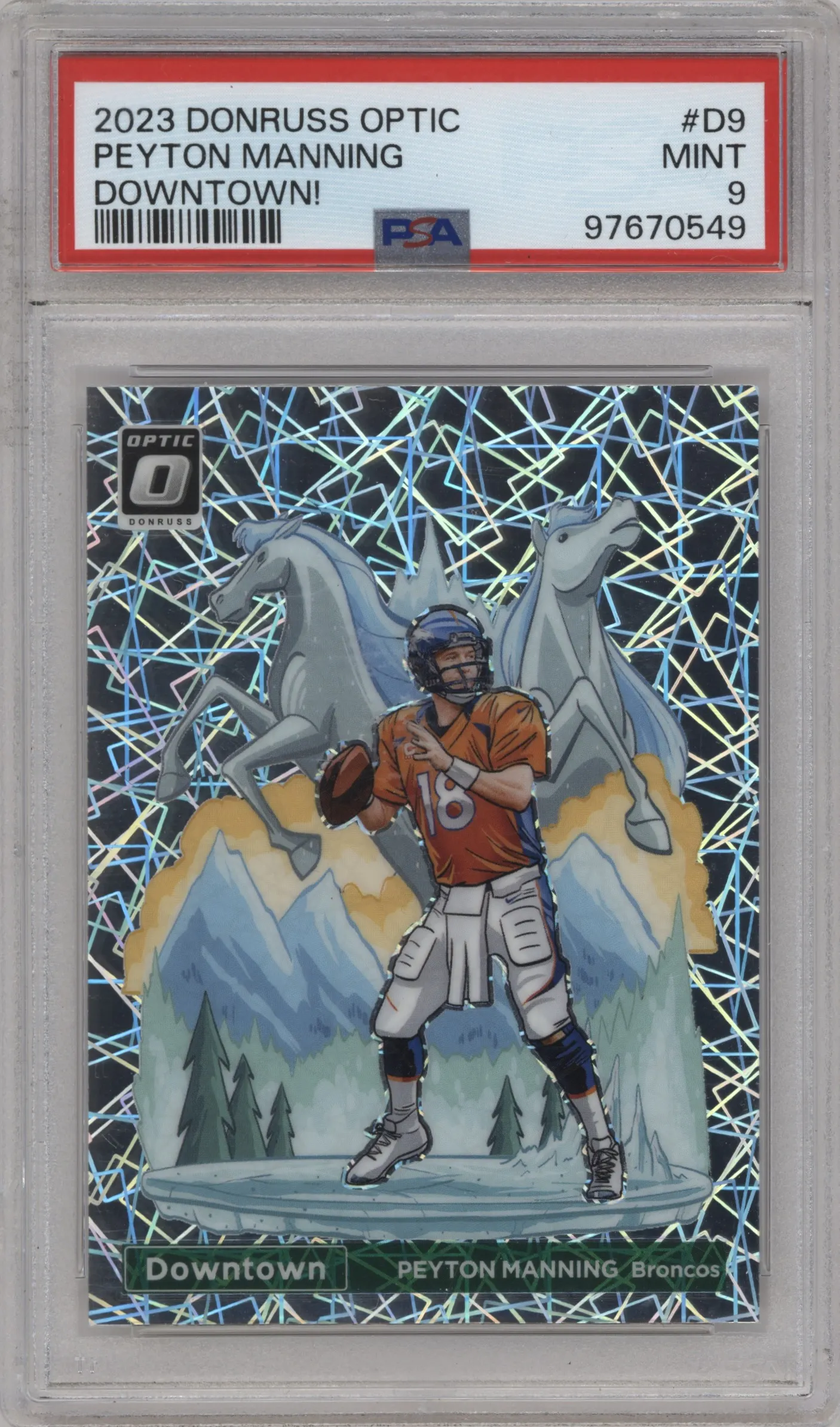 2023 Donruss Optic Downtown Peyton Manning #D-9 PSA 9