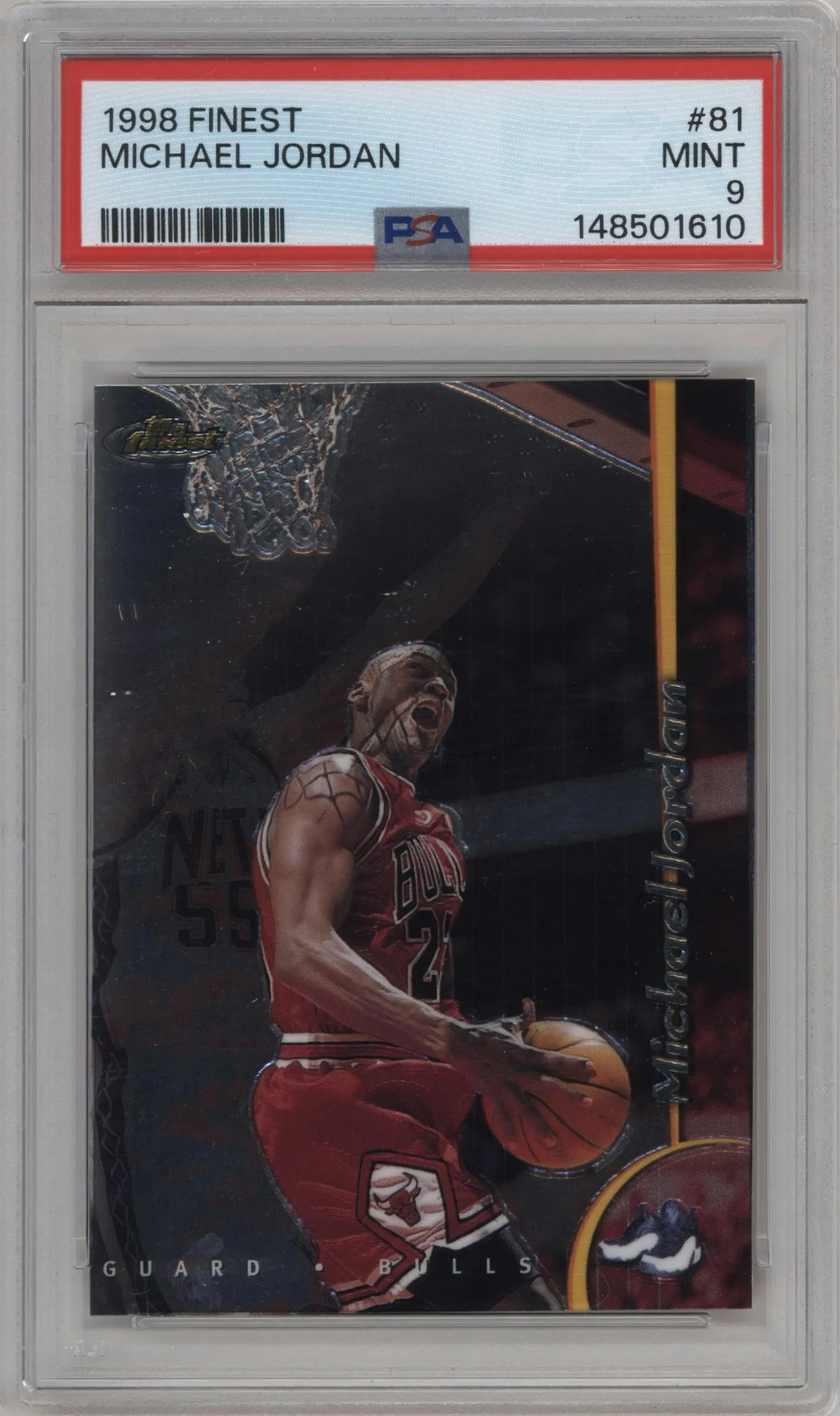 1998 Topps Finest Michael Jordan #81 PSA 9