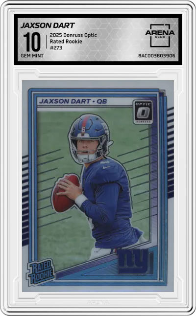 2025 Donruss Optic Rated Rookie Jaxson Dart #273 ARENA CLUB 10
