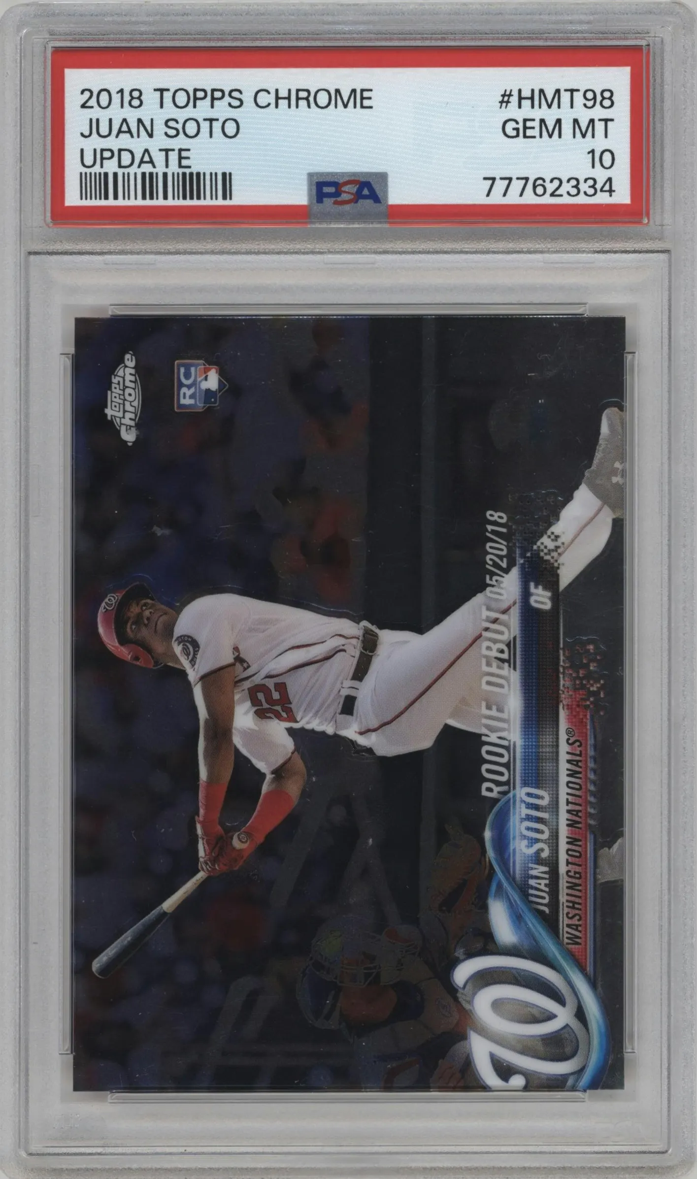 2018 Topps Chrome Update Juan Soto #HMT98 PSA 10