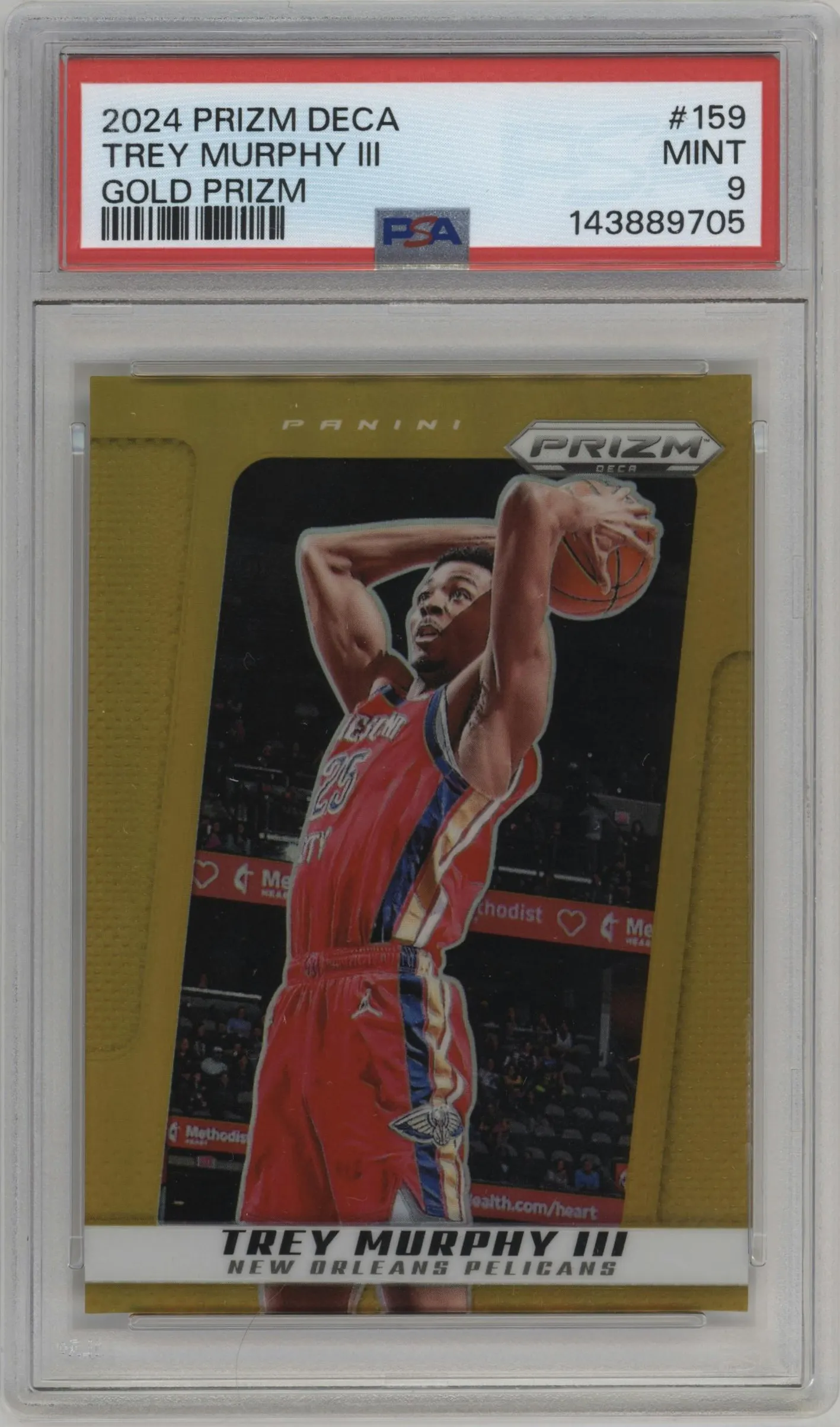 2024 Panini Prizm Deca Trey Murphy III Gold Prizm #159 PSA 9