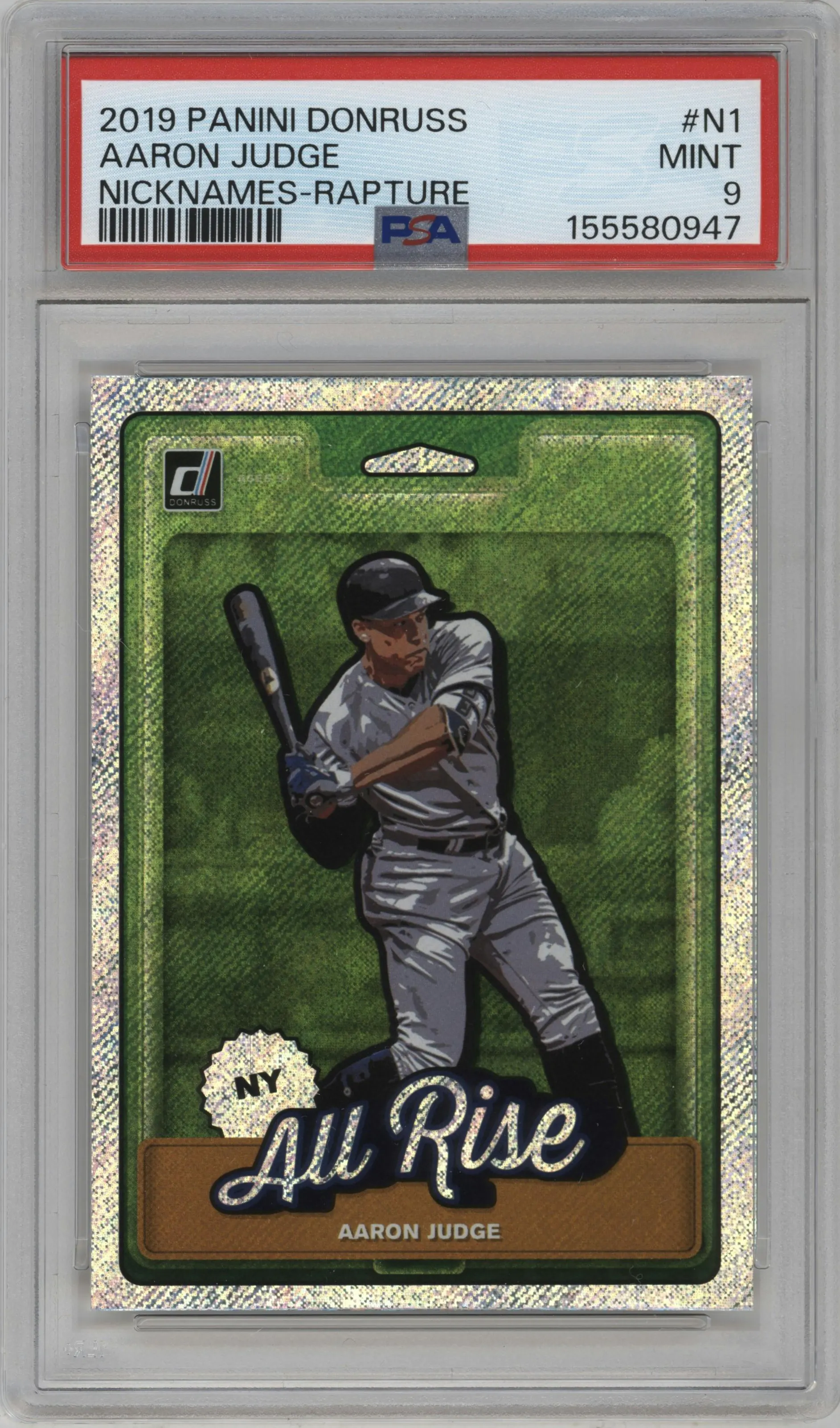 2019 Donruss Nicknames Aaron Judge Rapture #N1 PSA 9