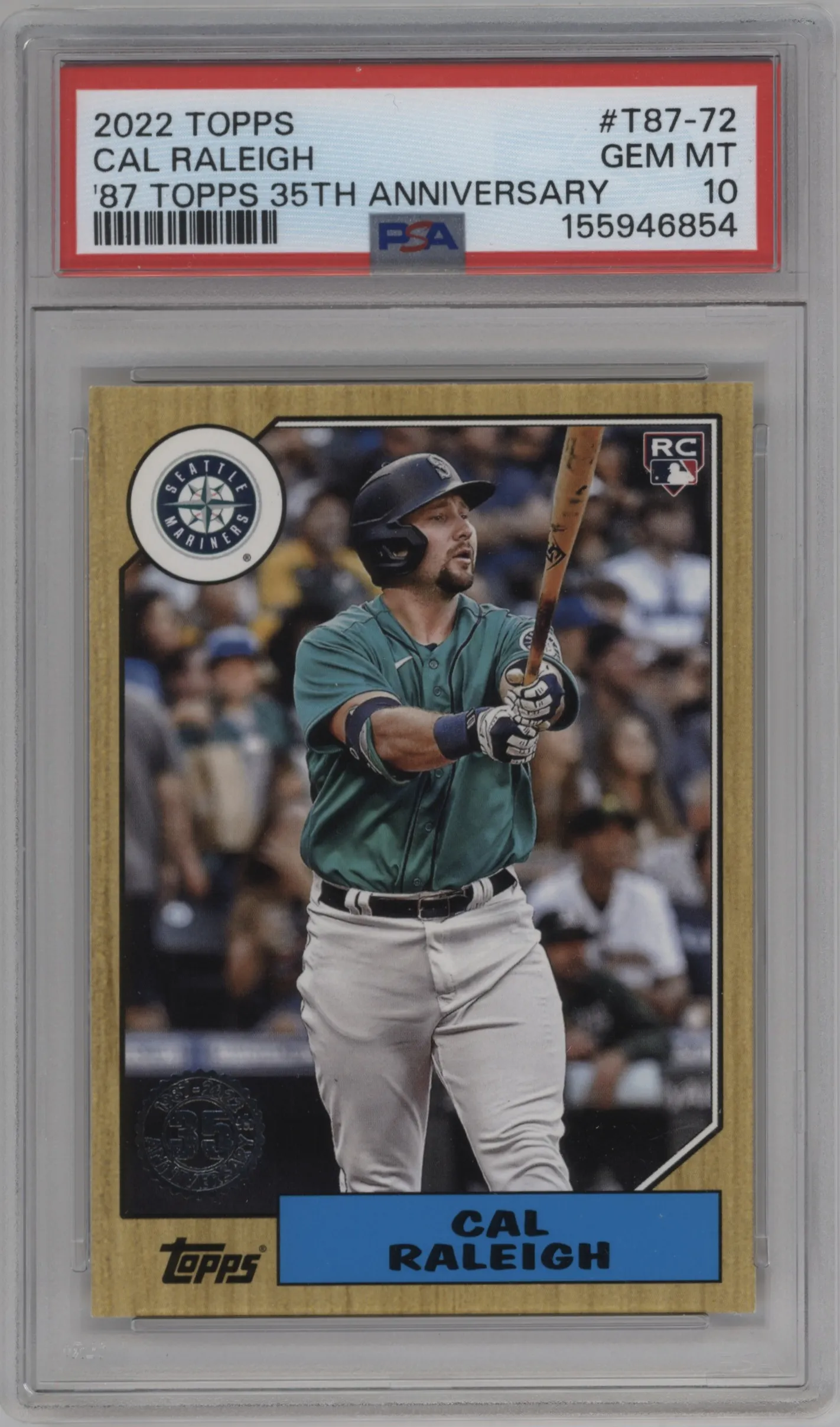 2022 Topps  Series 1 Topps Series 1 1987 Topps Cal Raleigh PSA 10