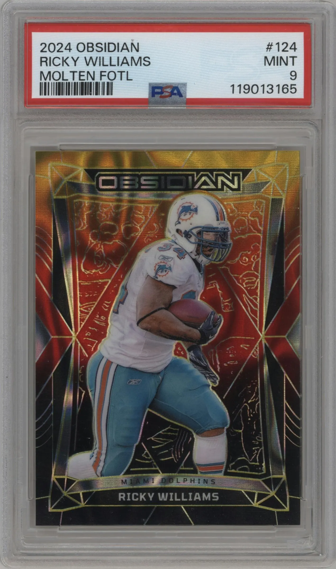 2024 Panini Obsidian Ricky Williams Molten FOTL #124 PSA 9