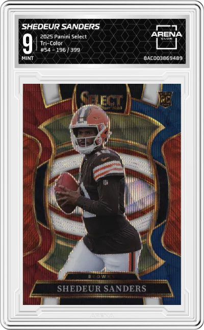 2025 Panini Select Shedeur Sanders Tri-Color #54 ARENA CLUB 9