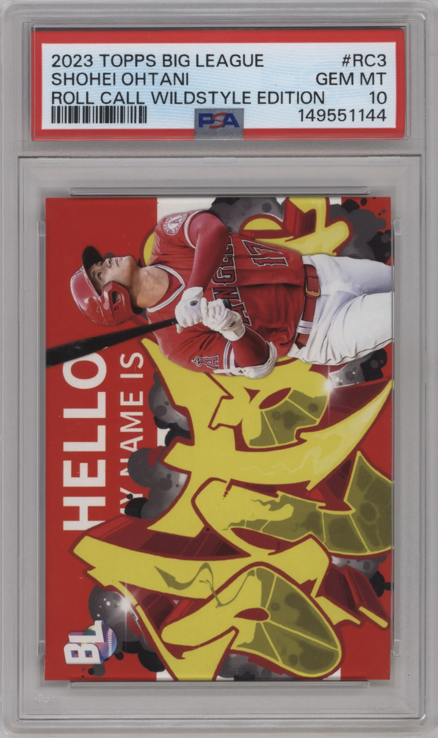 2023 Topps Big League Roll Call Wildstyle Edition Shohei Ohtani #RC-3 PSA 10