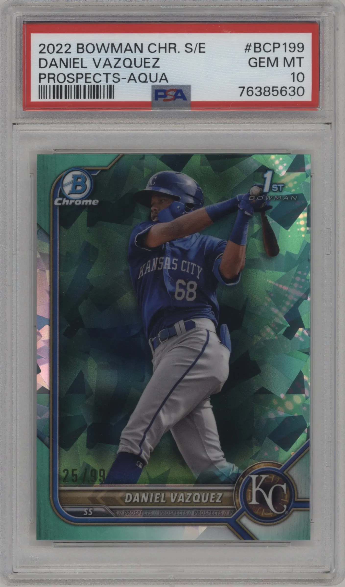 2022 Bowman Chrome Sapphire Edition Chr.Pros. Daniel Vazquez Aqua #BCP-199 PSA 10