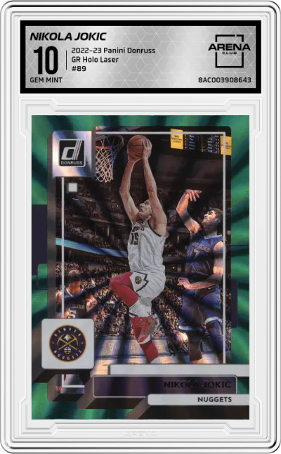 2022 Panini Donruss Nikola Jokic Green Holo Laser #89 ARENA CLUB 10